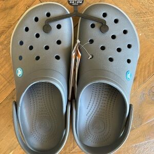BRAND NEW w/ tags Crocs Crocsband II Grey Slides/Shoes/Clogs Mens 8 Women’s 10